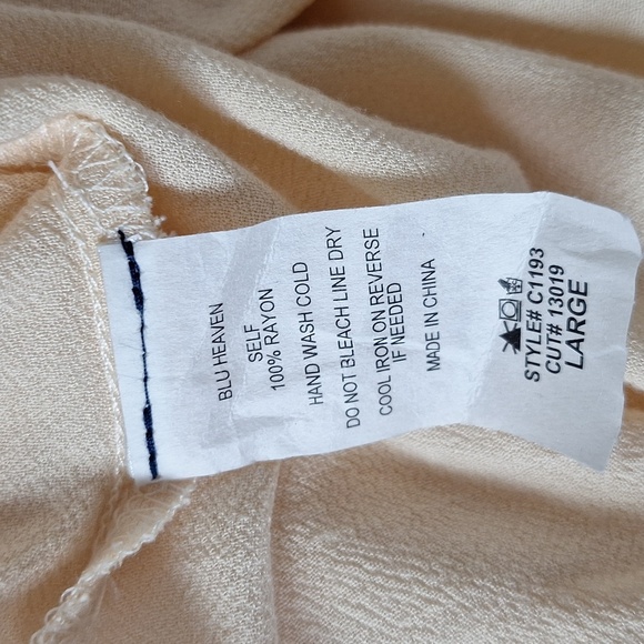 Bluheaven Beige Floral Romantic Fairycore Short Sleeve Babydoll Dress Size L - Picture 11 of 12